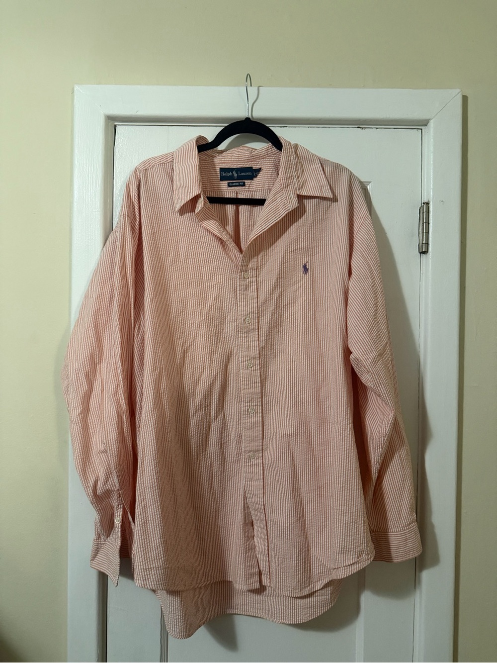 Ralph Lauren Men’s Pink Striped Cotton Button-Down Shirt